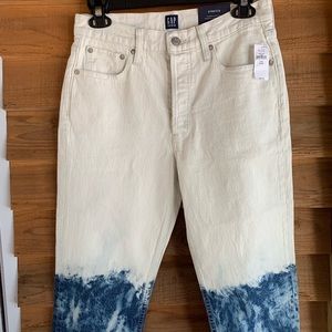 Gap Denim Bleached Tye Dye Capri Jeans Denimn